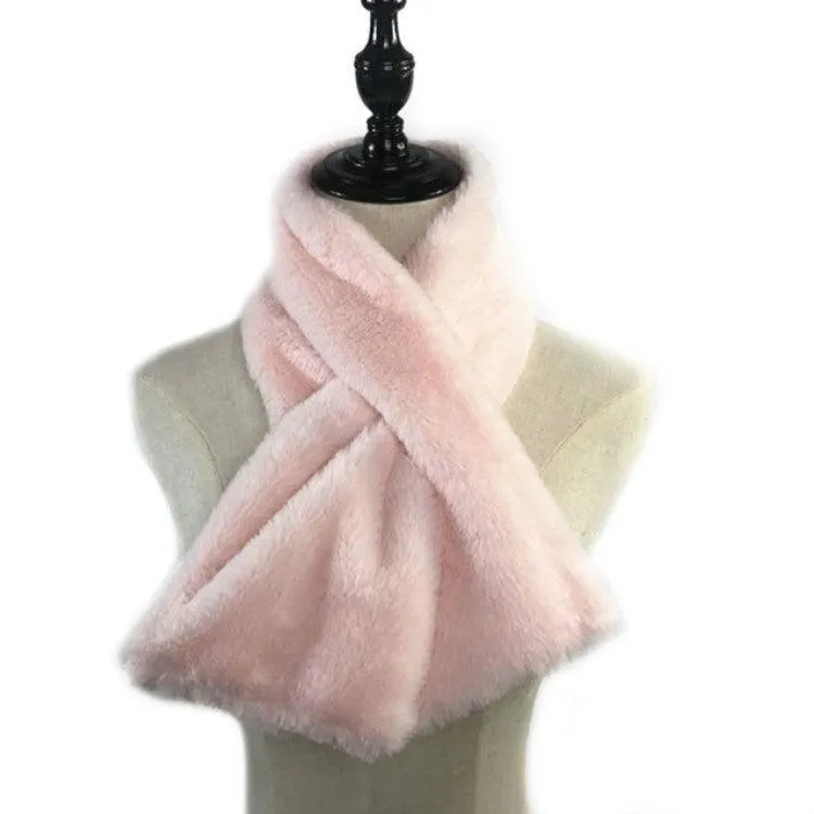 Cozy Women's Luxurious Faux Rabbit Fur Scarf - Plush Winter Warmer Neckerchief