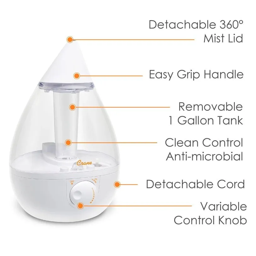 Crane Baby - Droplet Ultrasonic Cool Mist Humidifier - 1 Gallon
