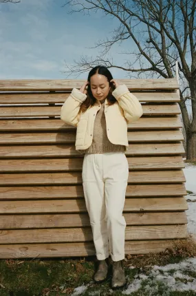 Cropped Quilted Jacket Mellow Yellow