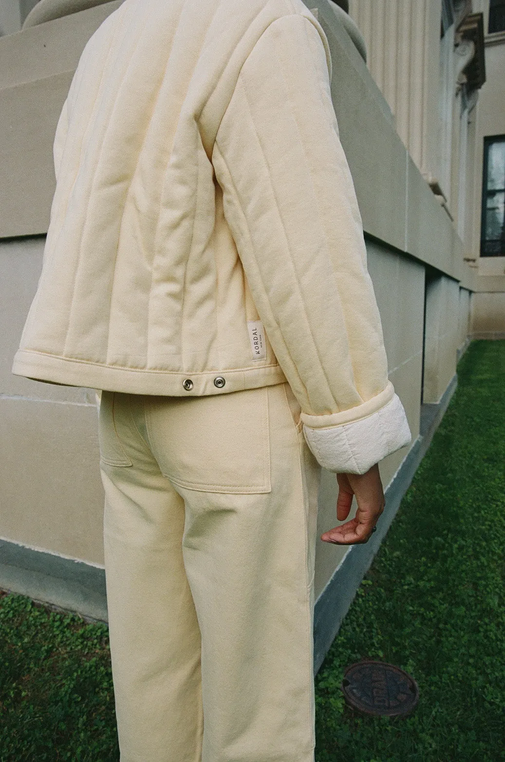 Cropped Quilted Jacket Mellow Yellow