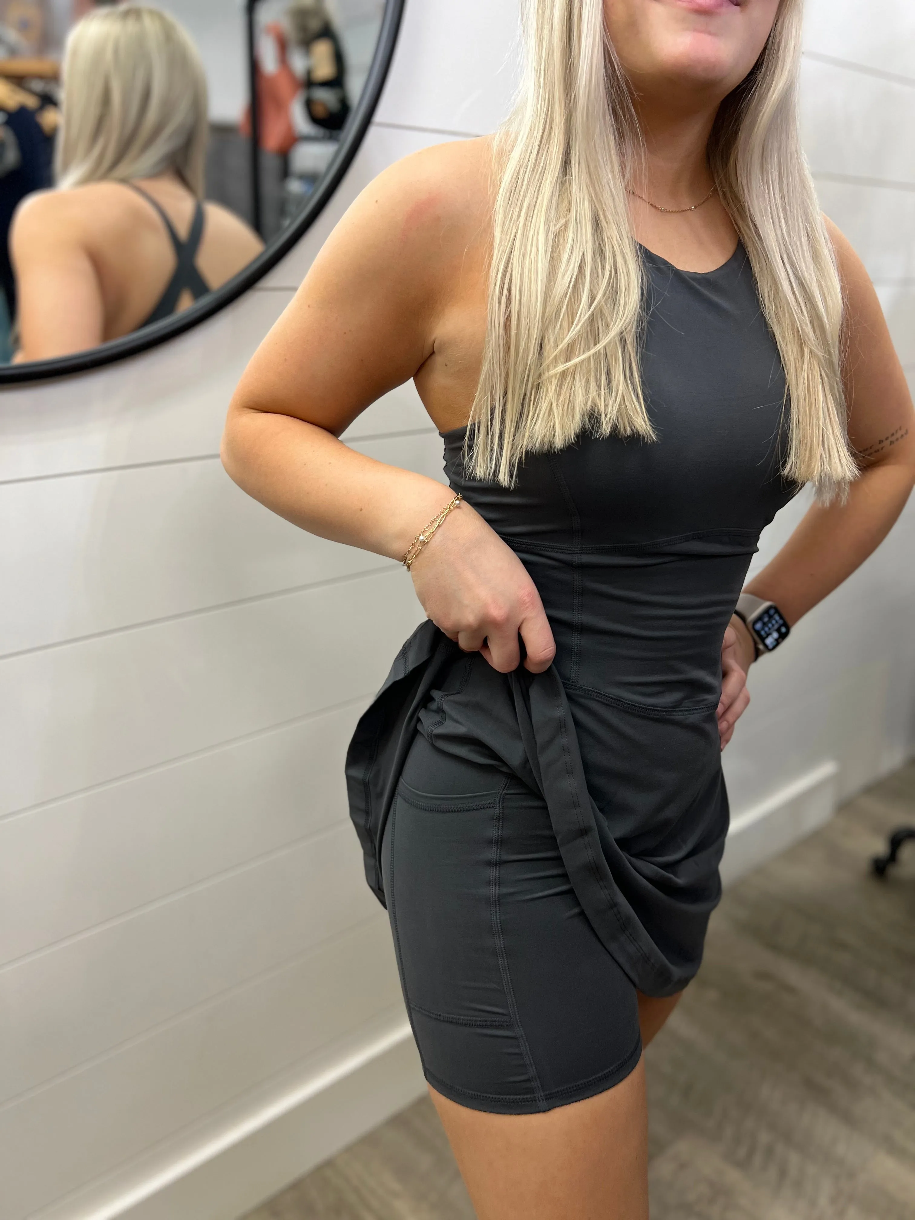 Cross Keyhole Back Romper Dress