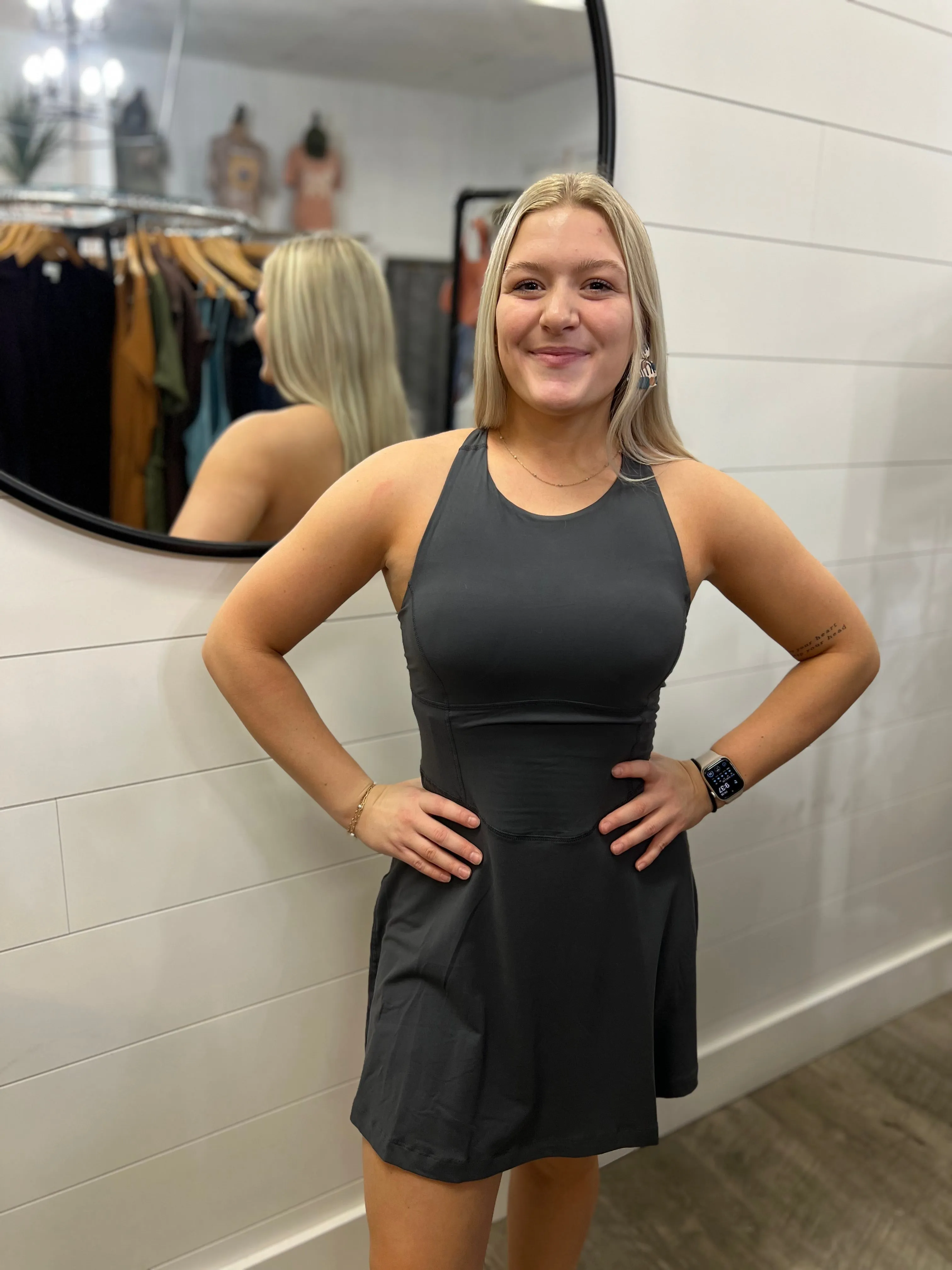 Cross Keyhole Back Romper Dress