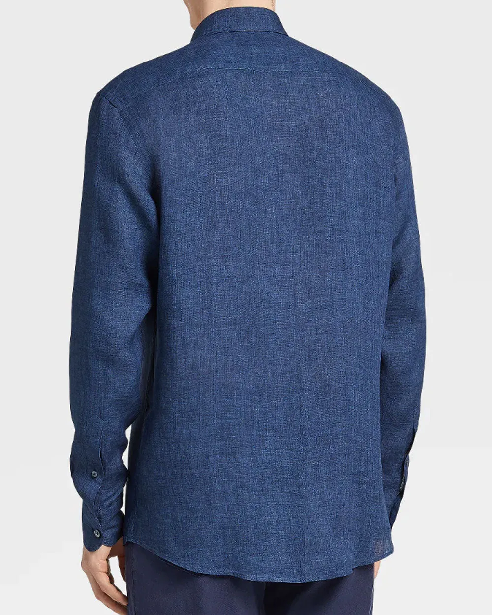 Dark Navy Linen Sport Shirt