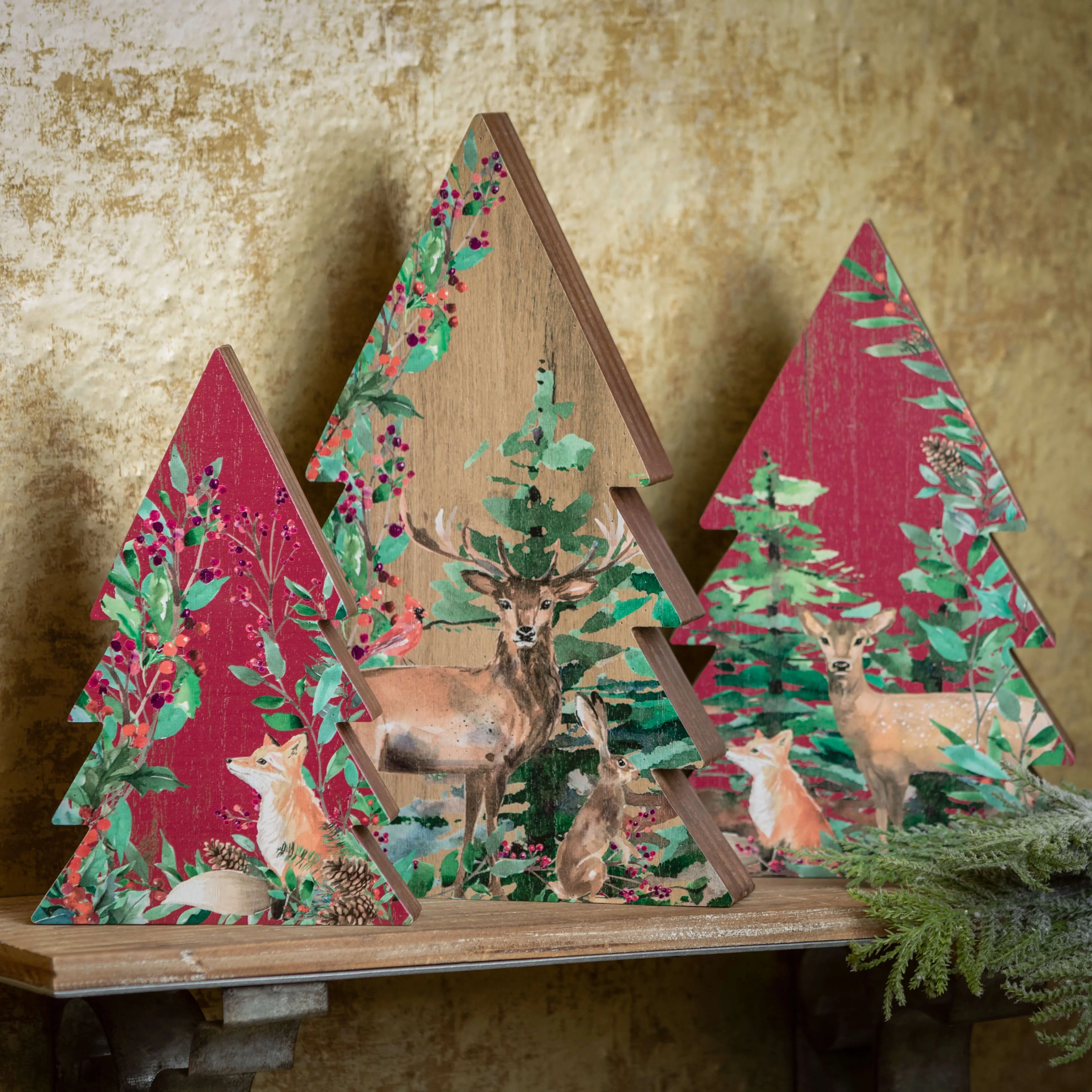 Deer Tabletop Christmas Trees