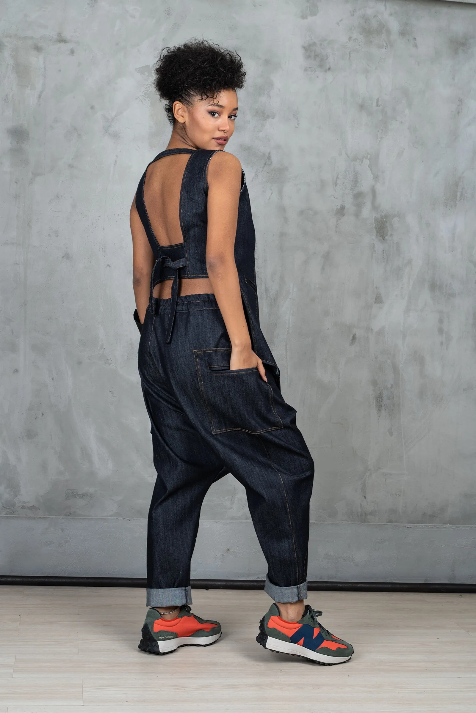 Denim Baggy Harem Pants