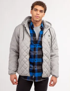 DIAMOND QUILTED FLEECE JACKET