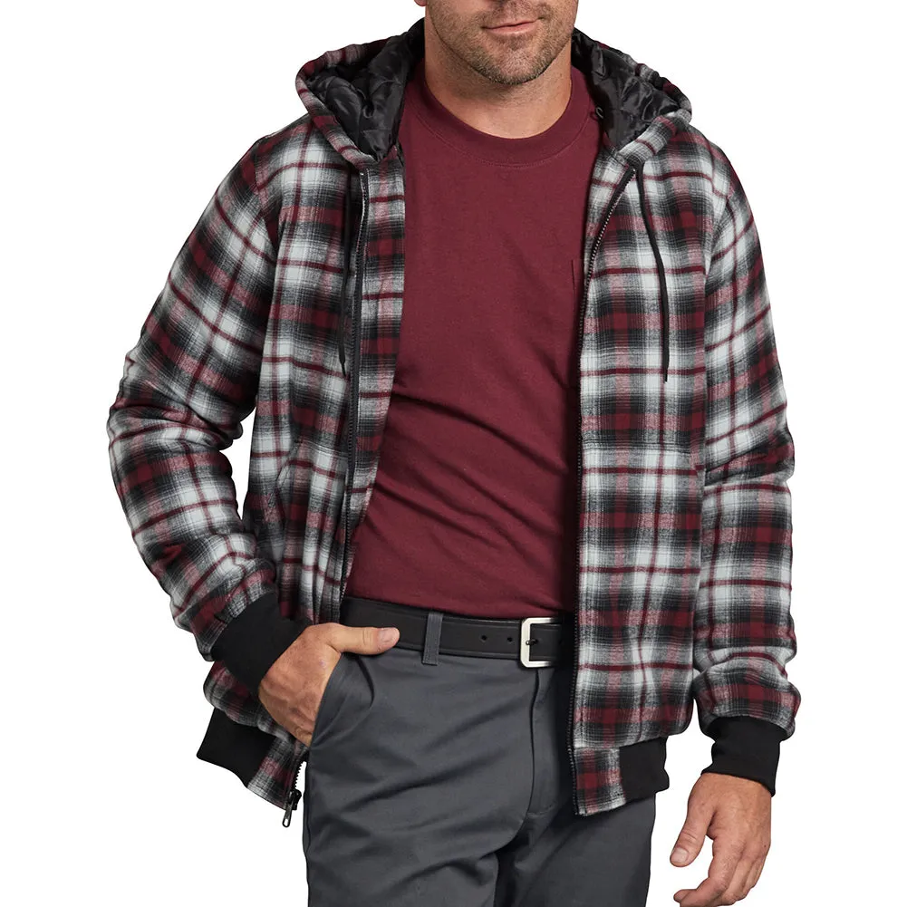 Dickies Men's TJ204 Modern Fit Quilted Hooded Bomber Shirt Jacket