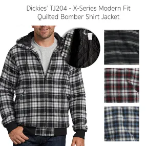 Dickies Men's TJ204 Modern Fit Quilted Hooded Bomber Shirt Jacket