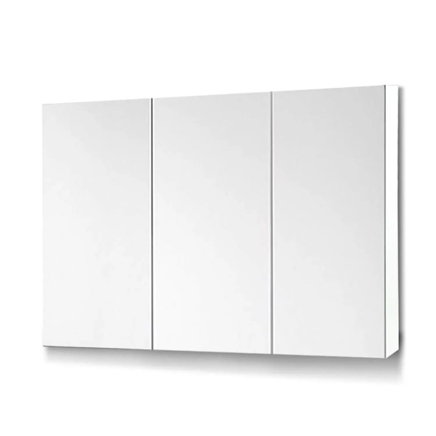 Eco-Friendly Triple-Door Vanity Mirror Cabinet, White - EKKIO