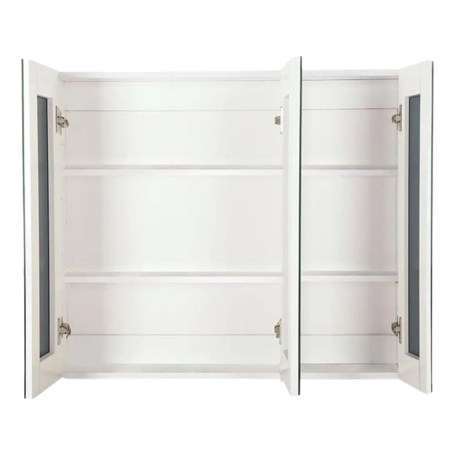 Eco-Friendly Triple-Door Vanity Mirror Cabinet, White - EKKIO