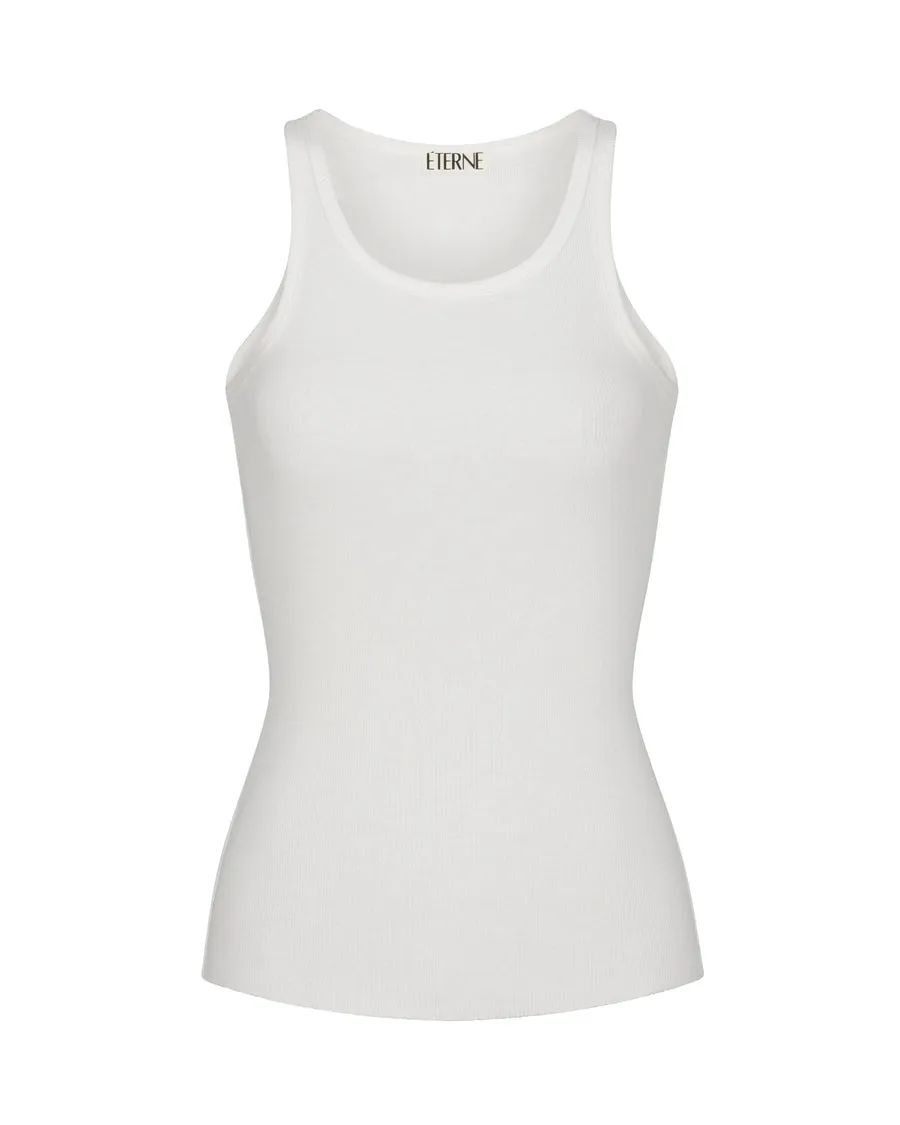 Eterne High Neck Fitted Tank Cream