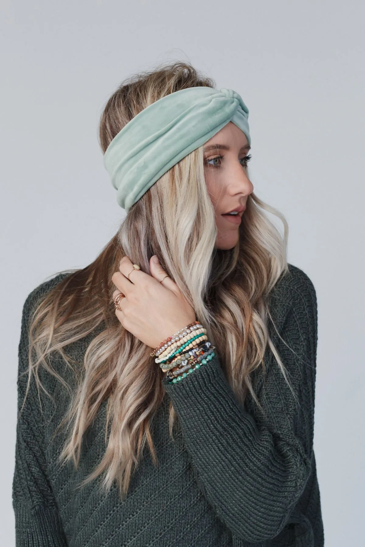 Everyday Velvet Headband - Sage