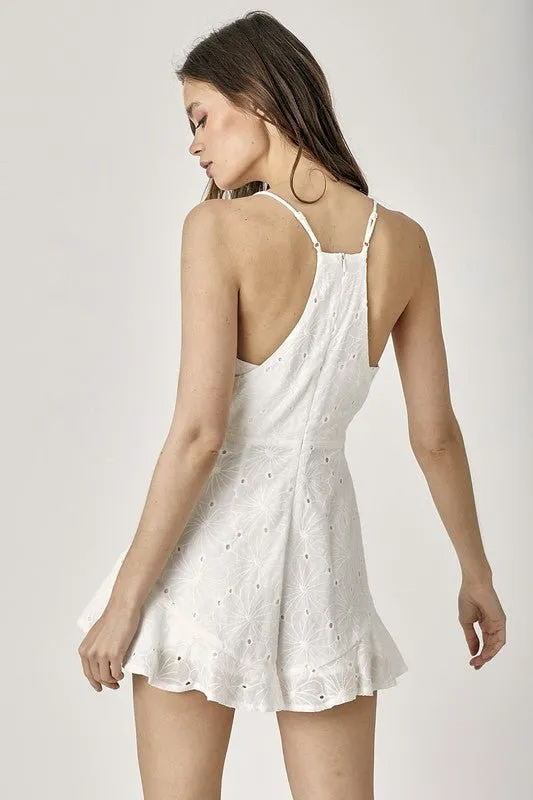 Eyelet Embroidery Cami Romper