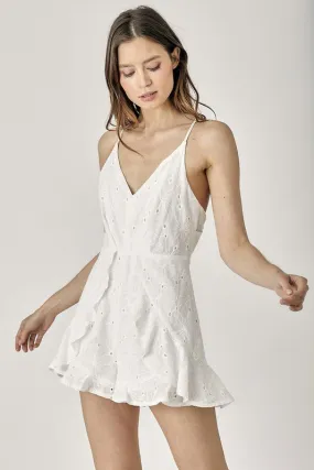 Eyelet Embroidery Cami Romper