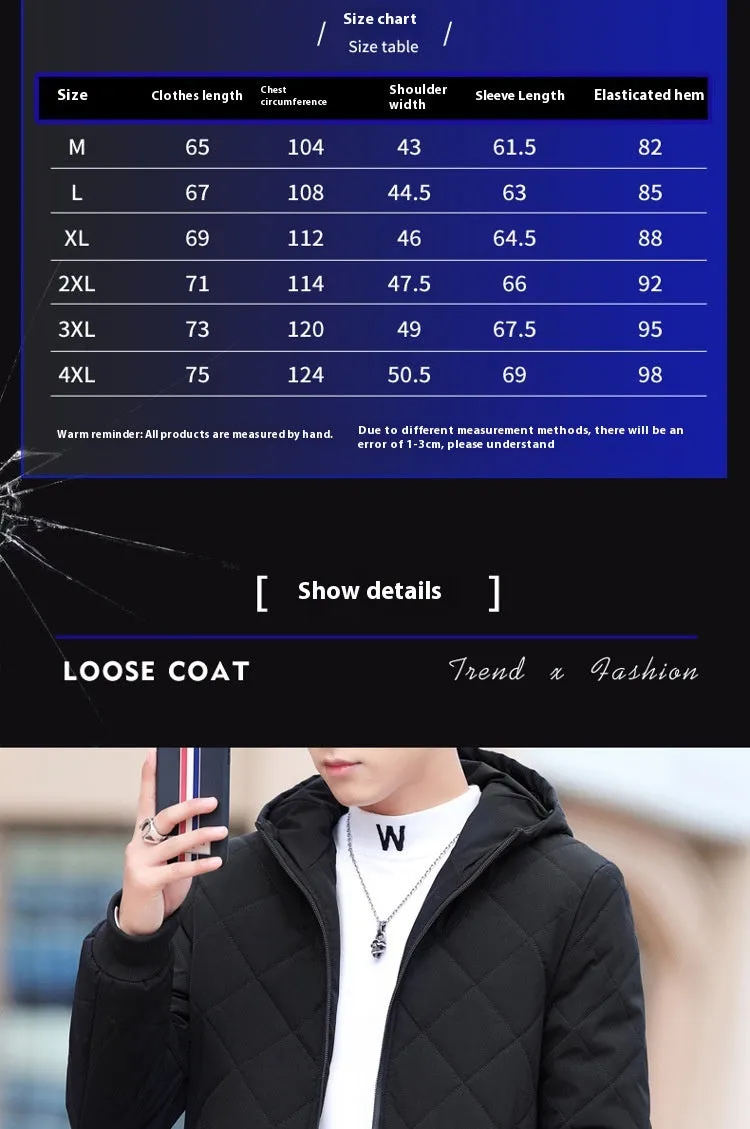Fleece Jacket Diamond Plaid Cotton-padded Coat