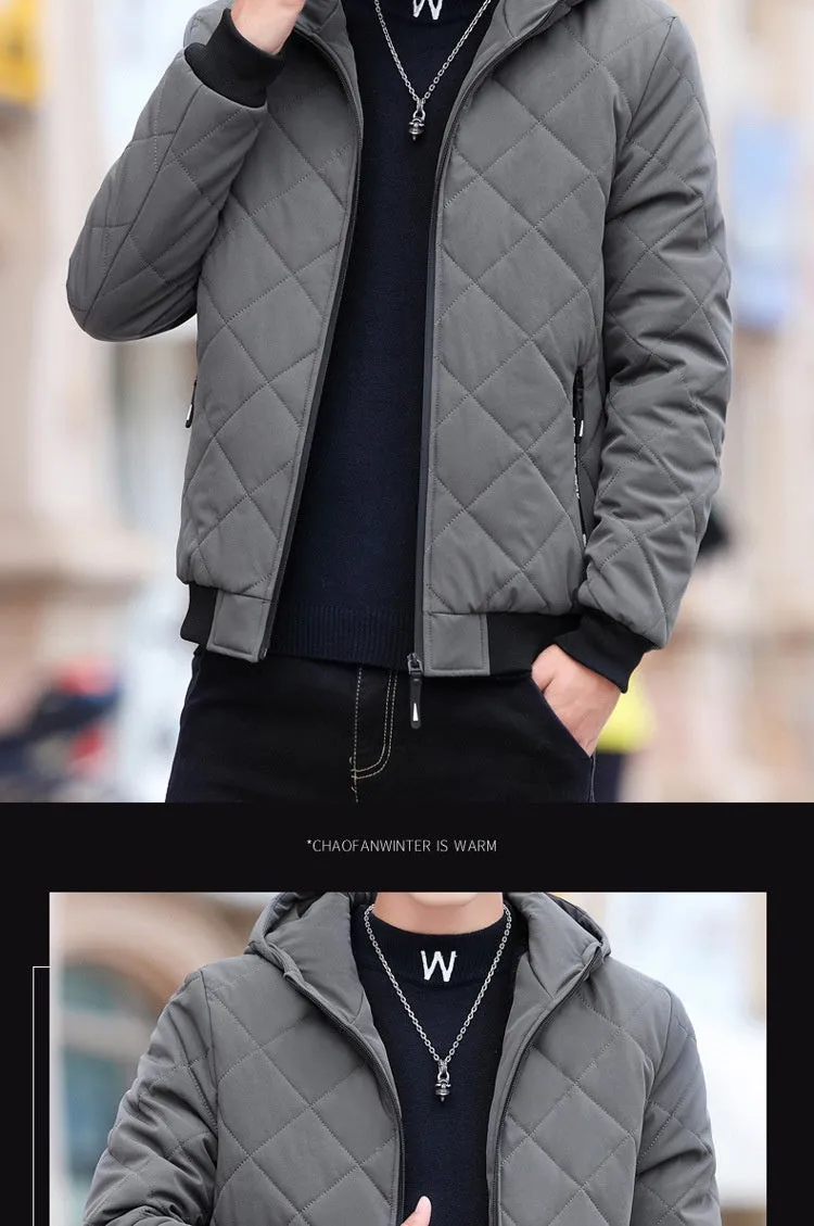 Fleece Jacket Diamond Plaid Cotton-padded Coat