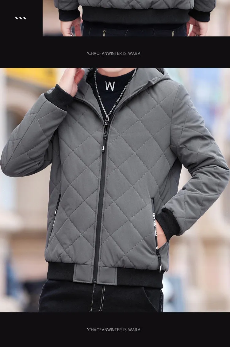 Fleece Jacket Diamond Plaid Cotton-padded Coat