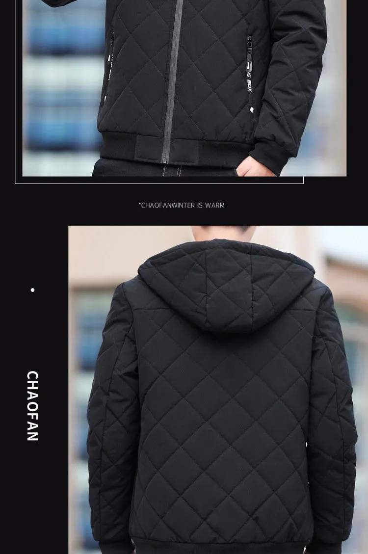 Fleece Jacket Diamond Plaid Cotton-padded Coat