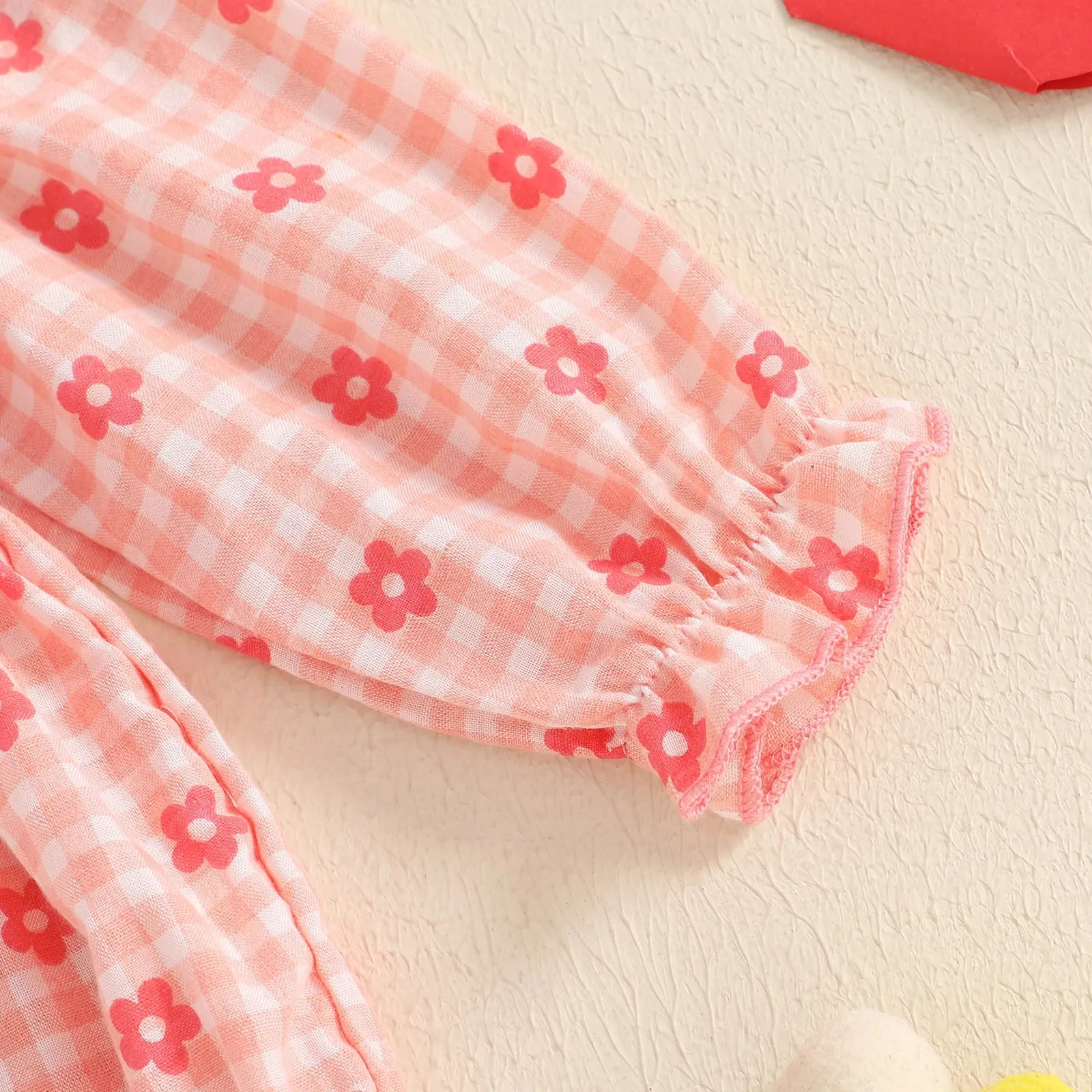 FLOWERS Plaid Smocked Romper