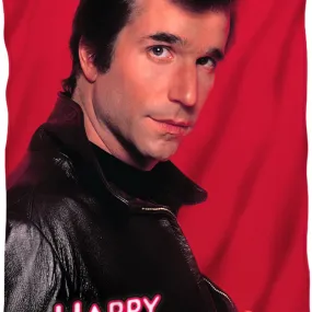 Fonzie Happy Days Fleece Blanket