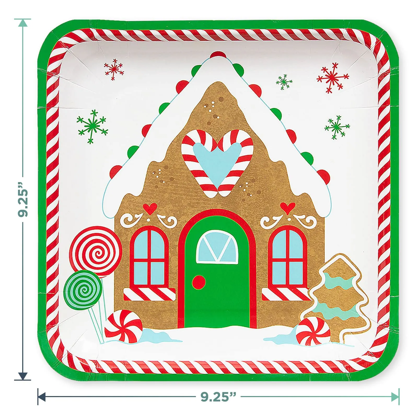 Gingerbread Party Paper Dinner Plates and Napkins for Christmas Holiday and Winter Parties (Serves 16)