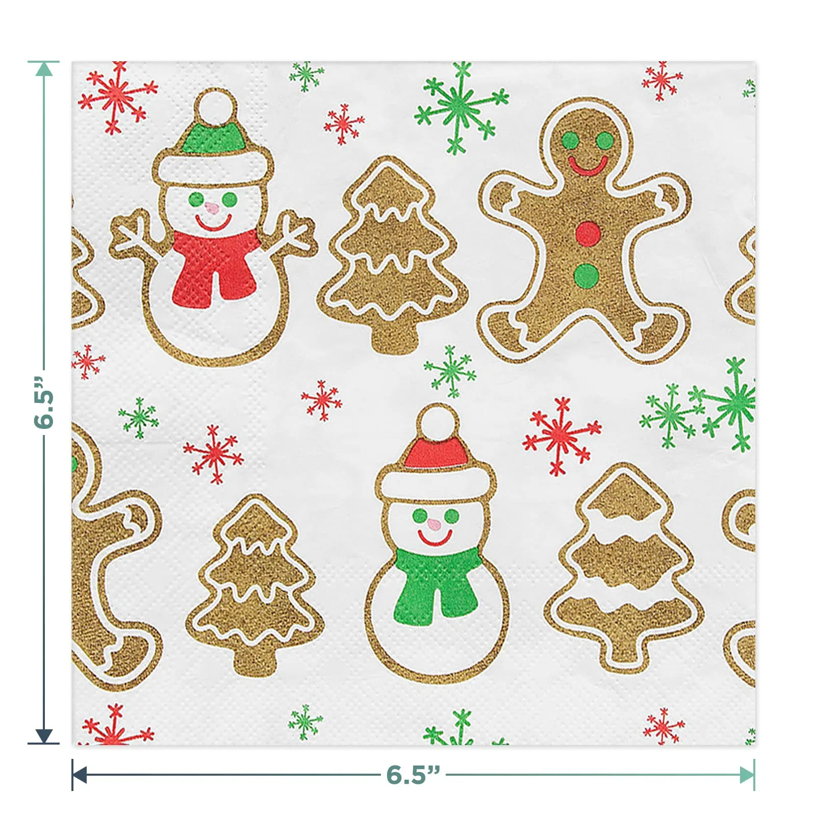 Gingerbread Party Paper Dinner Plates and Napkins for Christmas Holiday and Winter Parties (Serves 16)