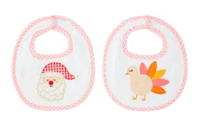 Girl Holiday Reversible Bib