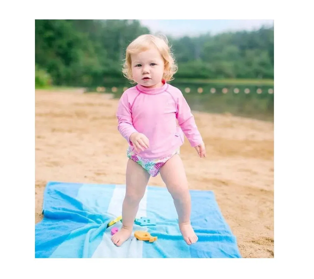 Green Sprouts Ruffle Snap Reusable Absorbent Swimsuit Diaper (White Zinnia-18Months)