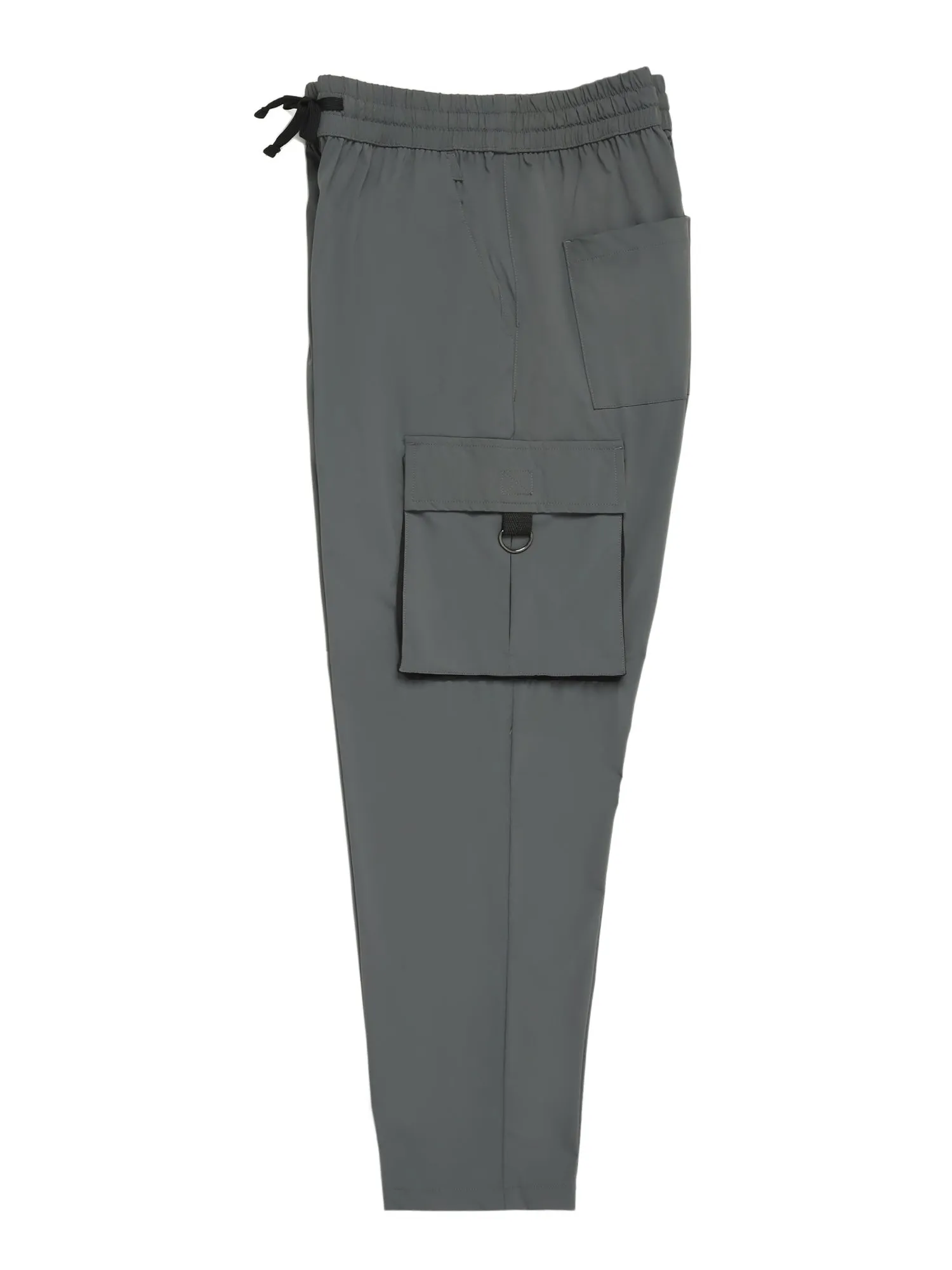 Grey 4 Way Stretch Cargo Male Pants