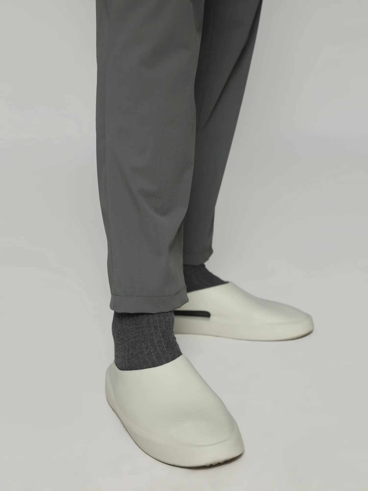 Grey 4 Way Stretch Cargo Male Pants