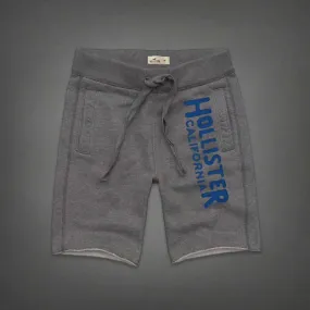 Hollister Logo Graphic Jogger Shorts-Blue And Ash