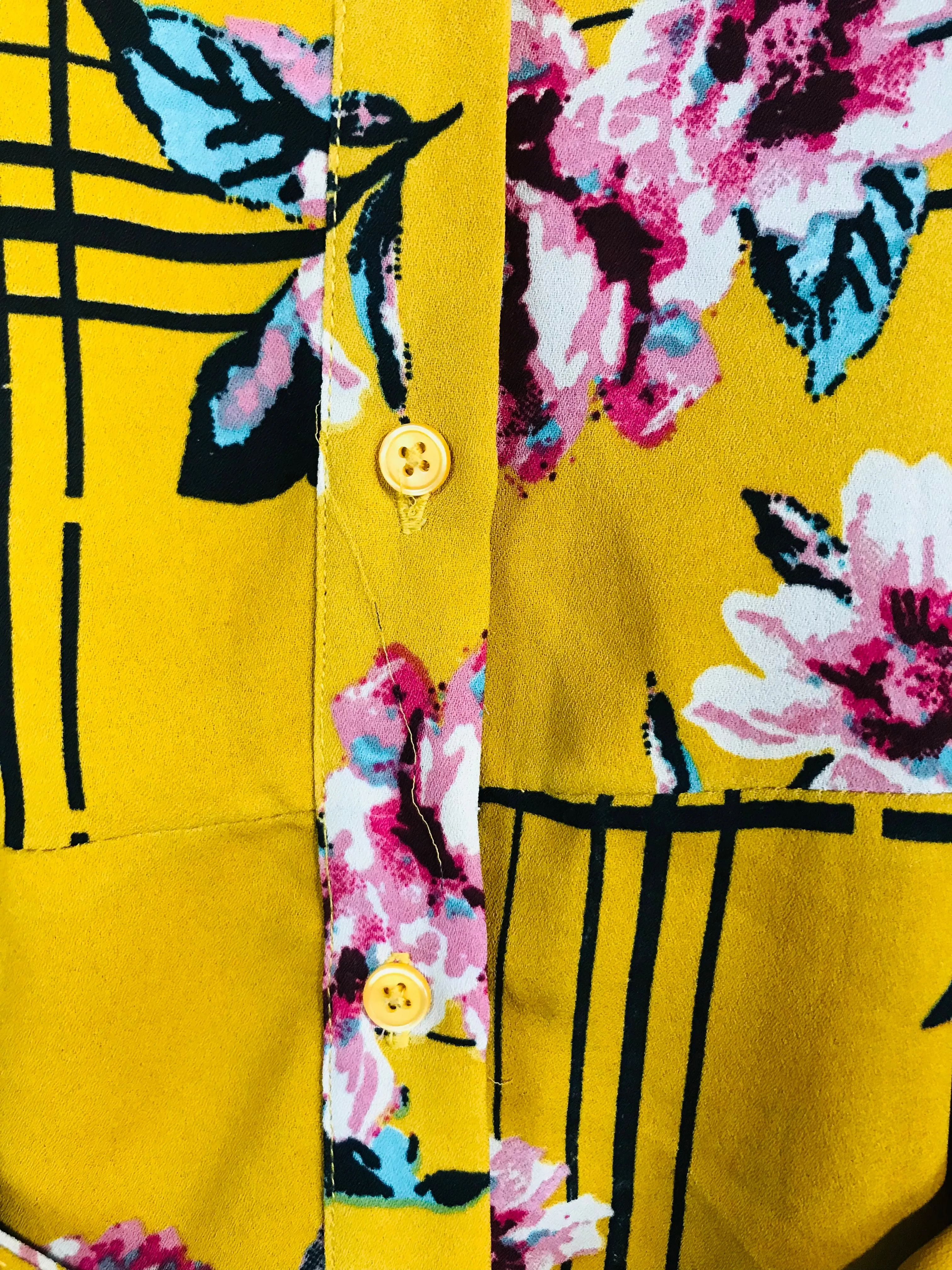 Innocence Women's Floral Shirt Dress | UK14 | Yellow