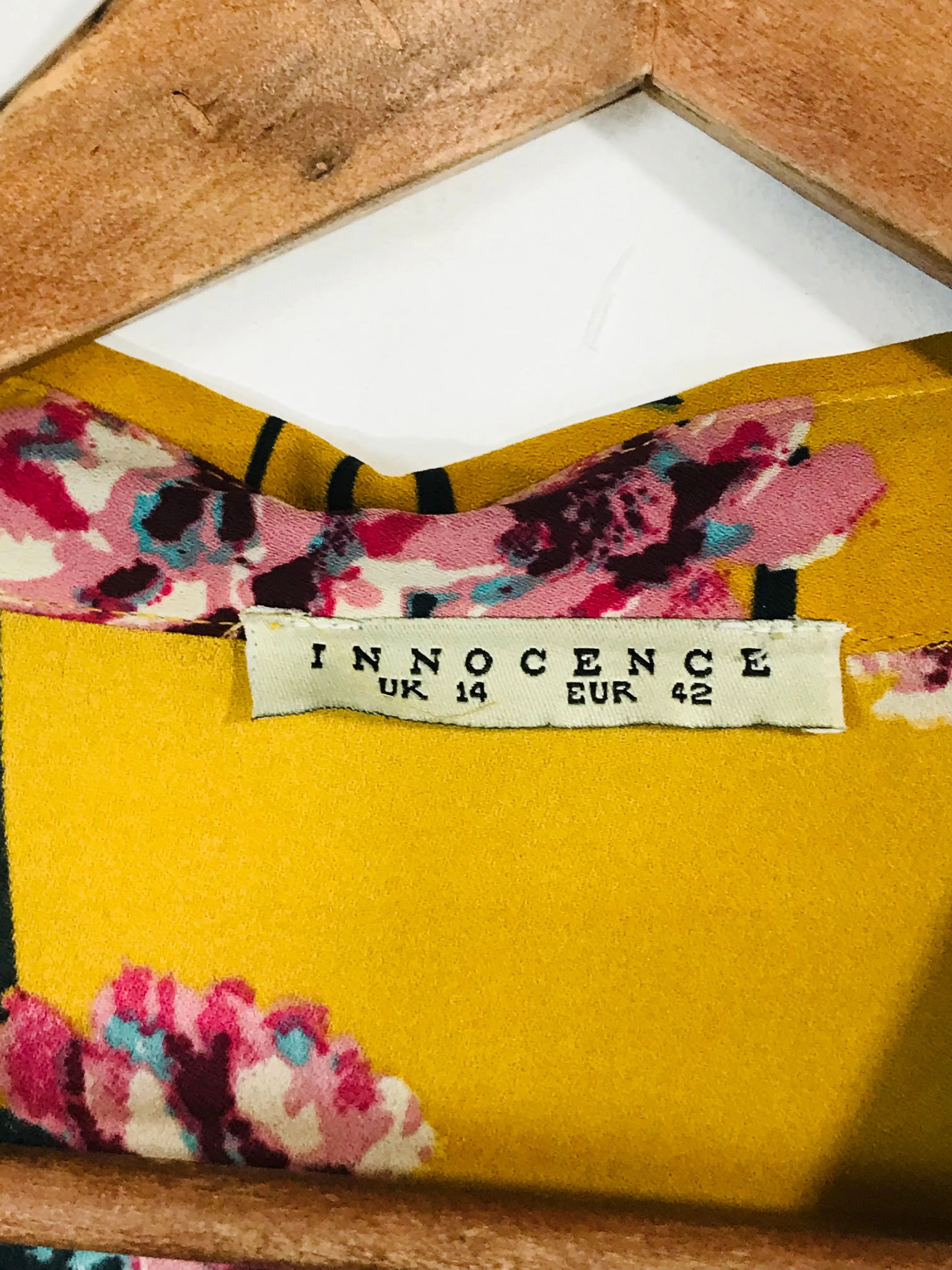 Innocence Women's Floral Shirt Dress | UK14 | Yellow