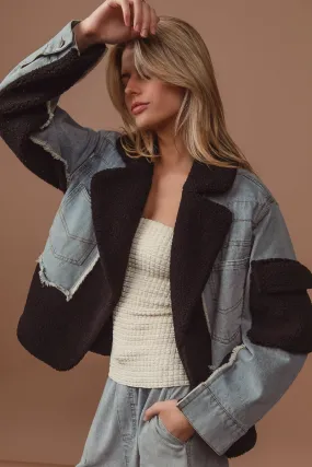 IT2147G-01 | DENIM AND FLEECE MIX MATCH JACKET