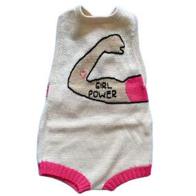 Knit Baby Sleeveless Romper - Girl Power