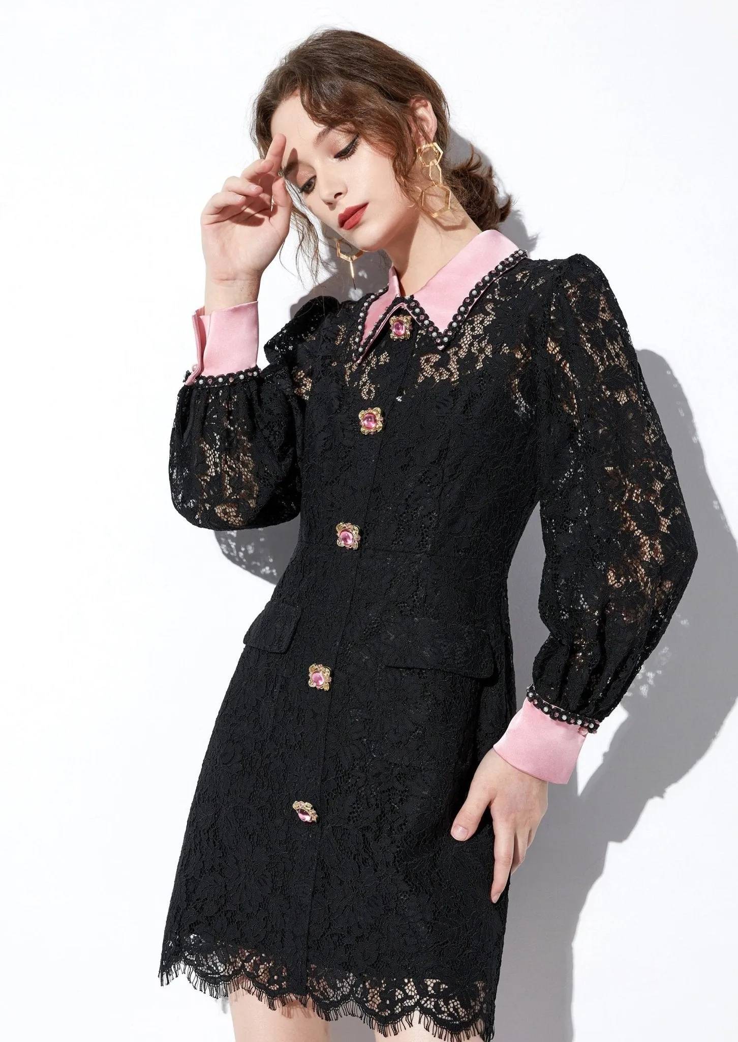 LACE SHIRT DRESS