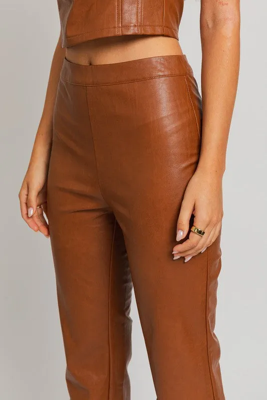 Le Lis Faux Leather Straight Pants