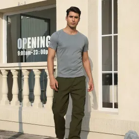 Lightweight Mid-waist Sweatpants - Men'S Straight-leg Fitness Pants With Pockets - Casual Party Sports Fall Pants
