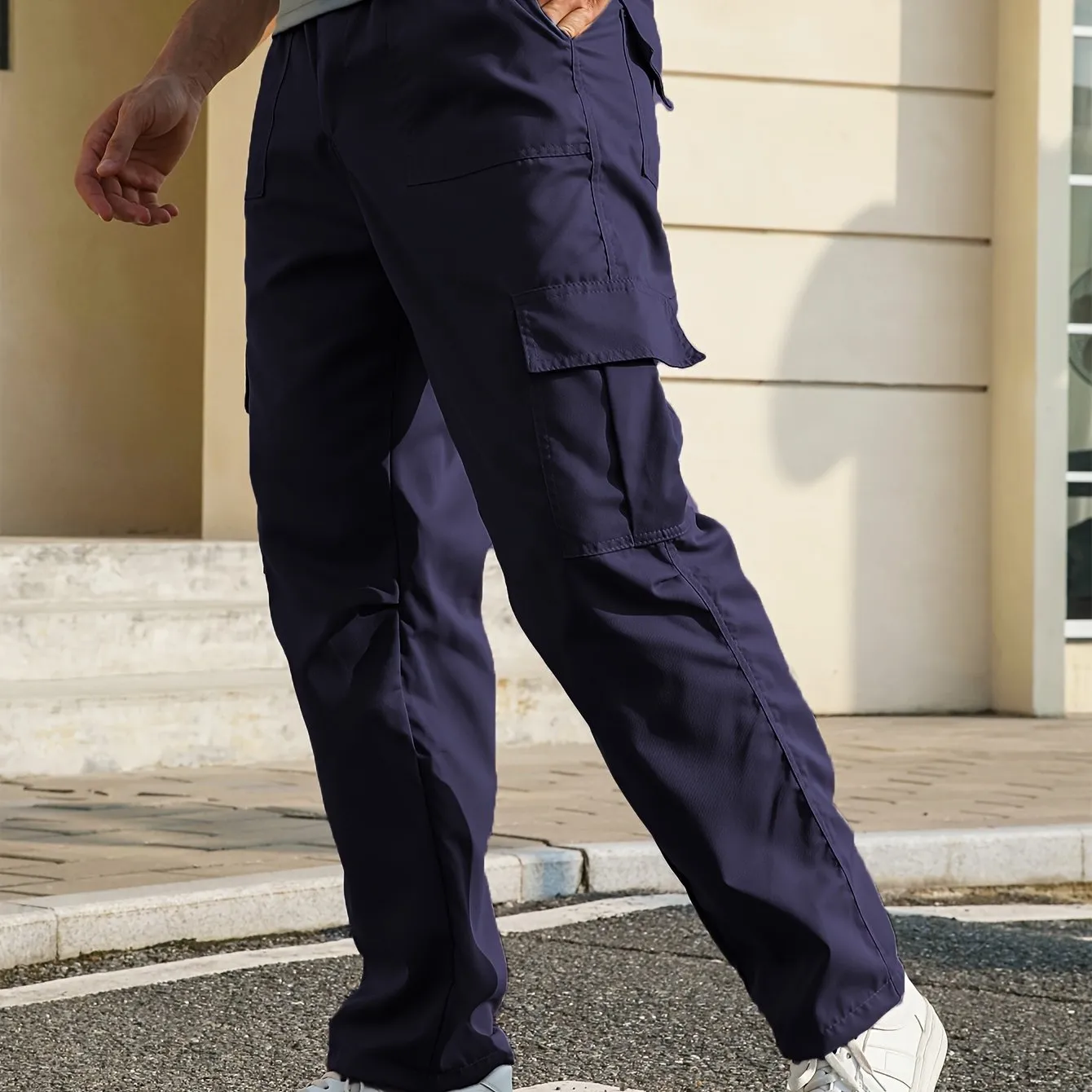 Lightweight Mid-waist Sweatpants - Men'S Straight-leg Fitness Pants With Pockets - Casual Party Sports Fall Pants