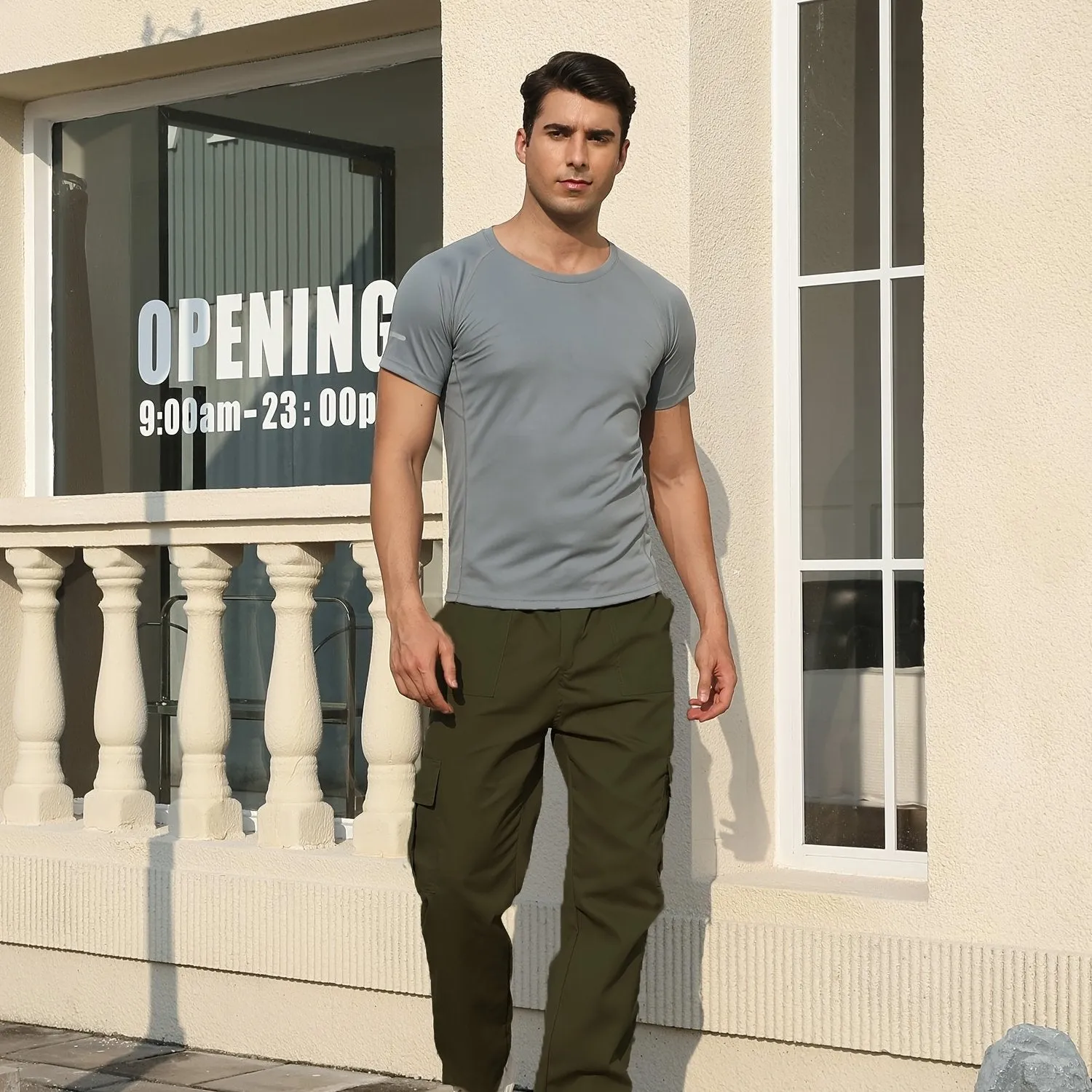 Lightweight Mid-waist Sweatpants - Men'S Straight-leg Fitness Pants With Pockets - Casual Party Sports Fall Pants