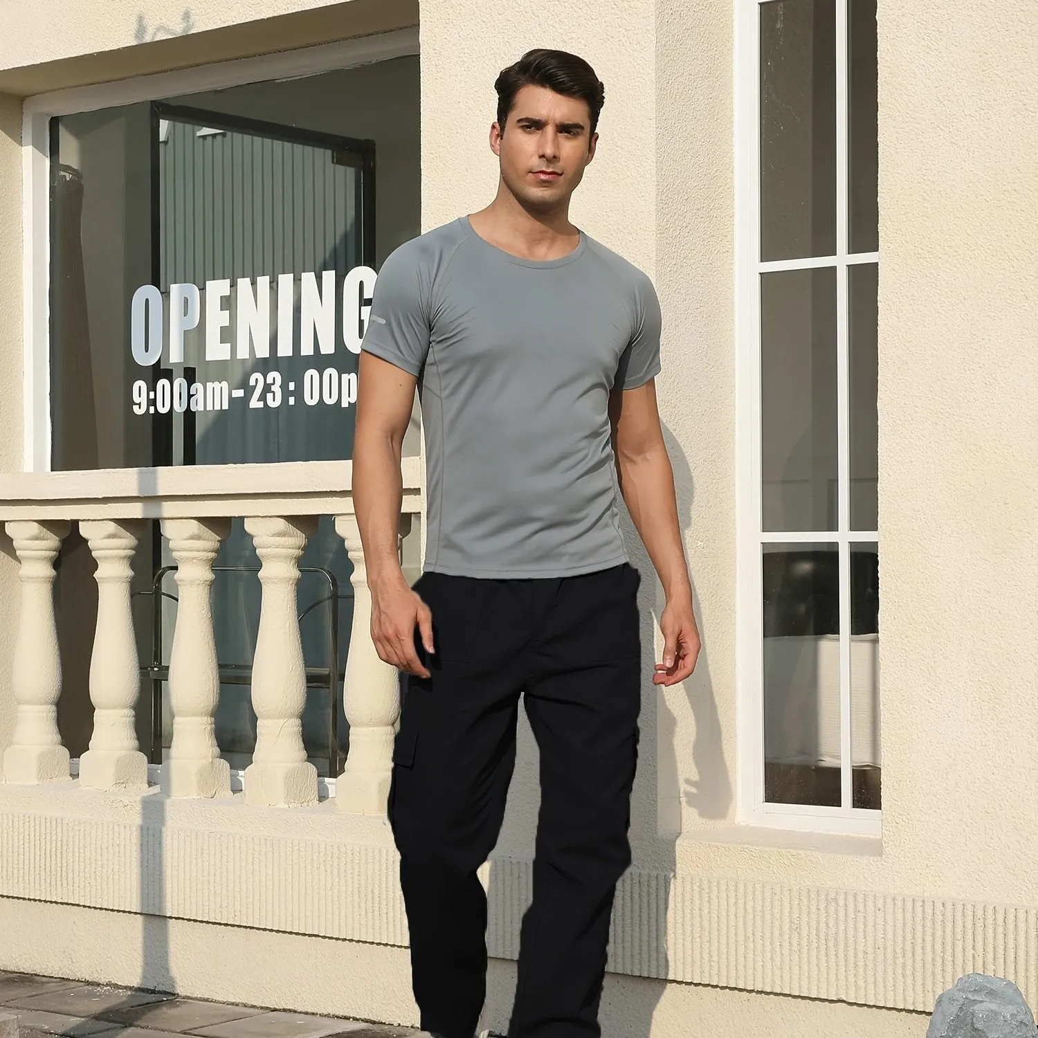 Lightweight Mid-waist Sweatpants - Men'S Straight-leg Fitness Pants With Pockets - Casual Party Sports Fall Pants