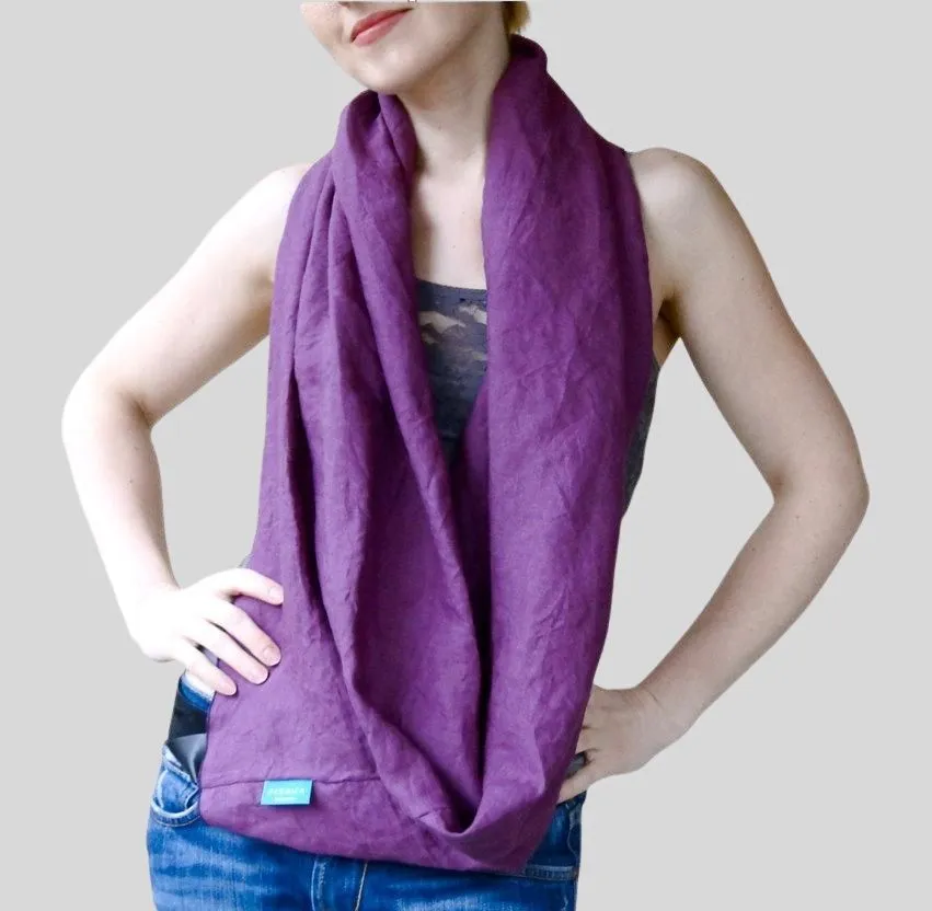 Linen circle scarf - infinity neck wrap