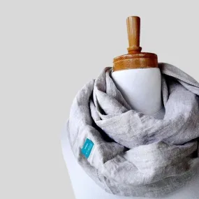 Linen circle scarf - infinity neck wrap