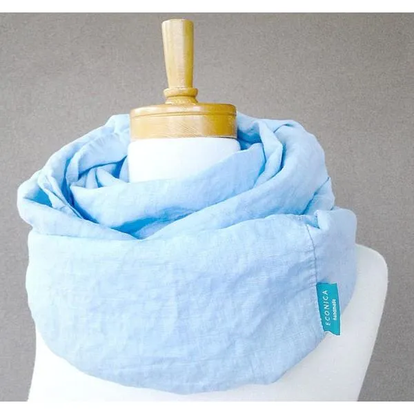 Linen circle scarf - infinity neck wrap