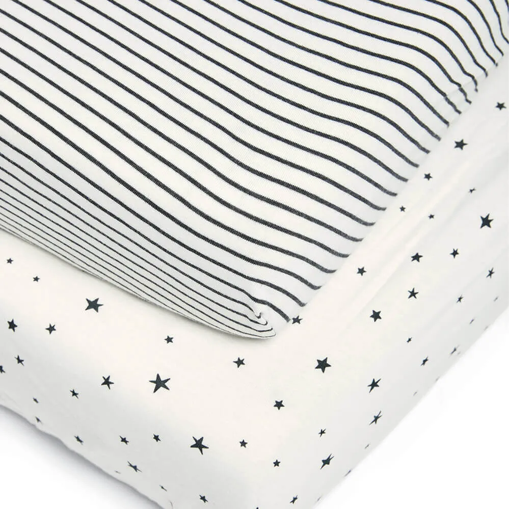 Mamas and Papas Starry Skies Cotbed Fitted Sheet (Pack of 2)