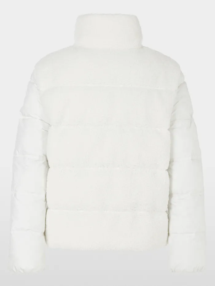 Marc Cain Sports Women's Furry Padded Jacket In Off White XS 12.11 W50 Col 110