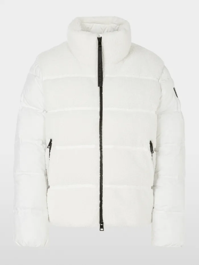 Marc Cain Sports Women's Furry Padded Jacket In Off White XS 12.11 W50 Col 110