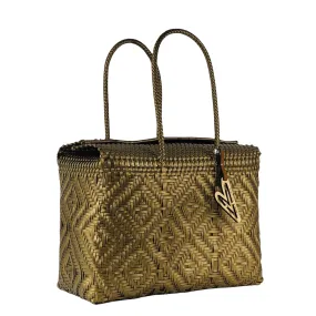 Maria Victoria | Sand Baskets | Upcycled, Handwoven, Gold Basket