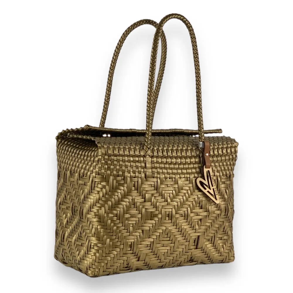 Maria Victoria | Sand Baskets | Upcycled, Handwoven, Gold Basket