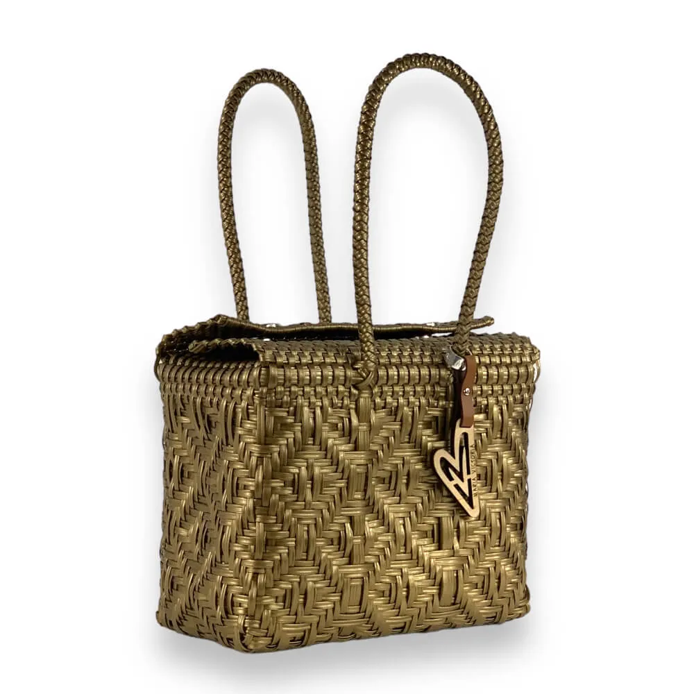 Maria Victoria | Sand Baskets | Upcycled, Handwoven, Gold Basket